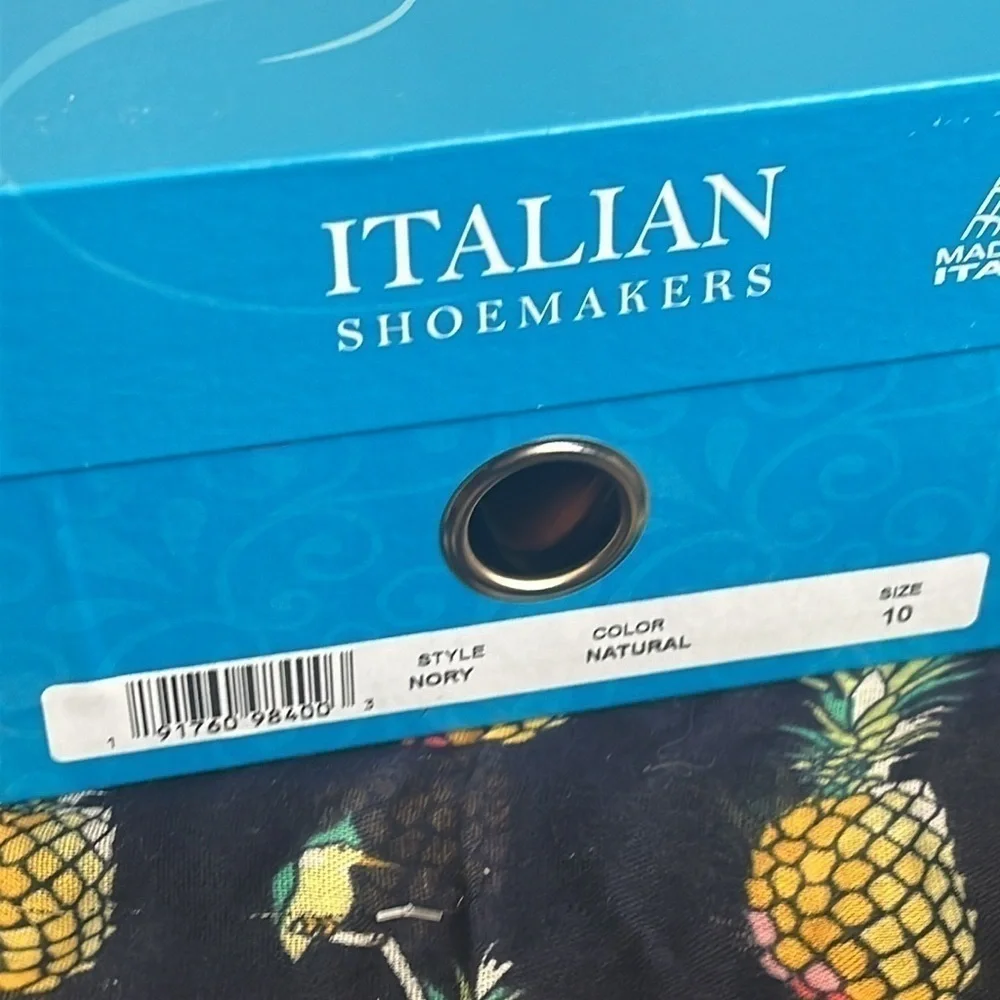 Brand New Italian Shoemakers Natural Braided Straw Thong Sandals Made In Italy